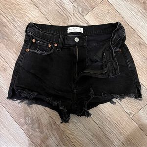 Abercrombie and Fitch Curve Love Mom High Rise Shorts - Black
